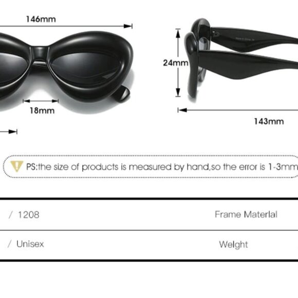 Women  Sunglasses Fashion Retro Black Frame Cat Eye Thick Frame Lentes Gafas New - Picture 3 of 4